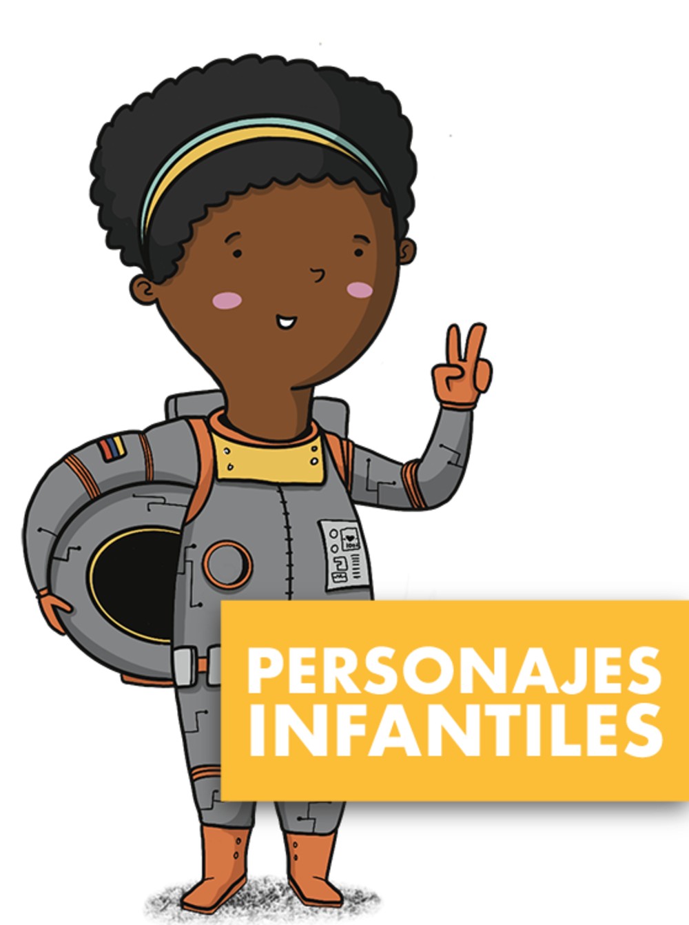 Personajes infantiles ilustrados por Morphart: niña astronauta